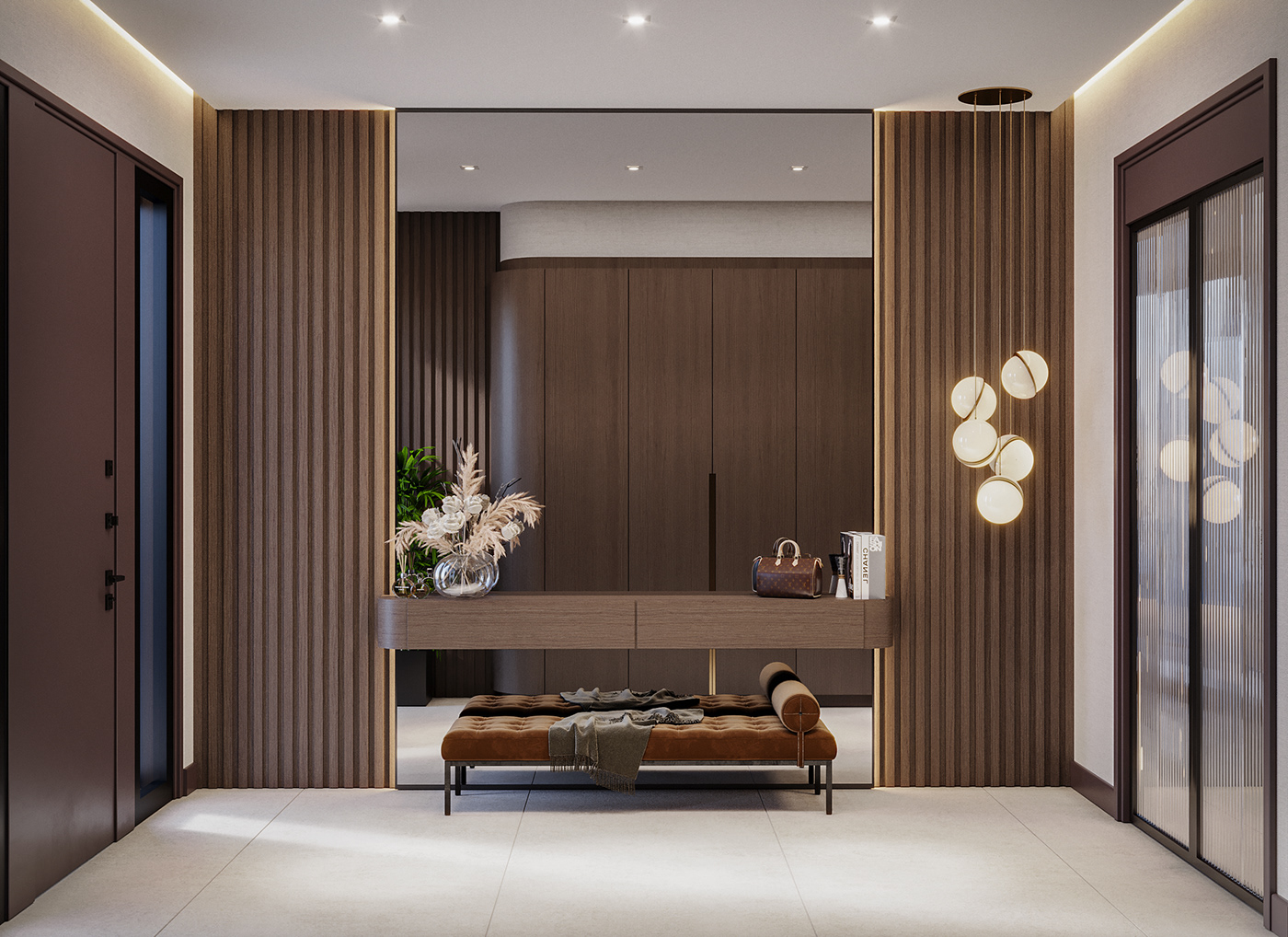 hallway villa entrance Entrance Interior architecture Render visualization 3D 3ds max corona