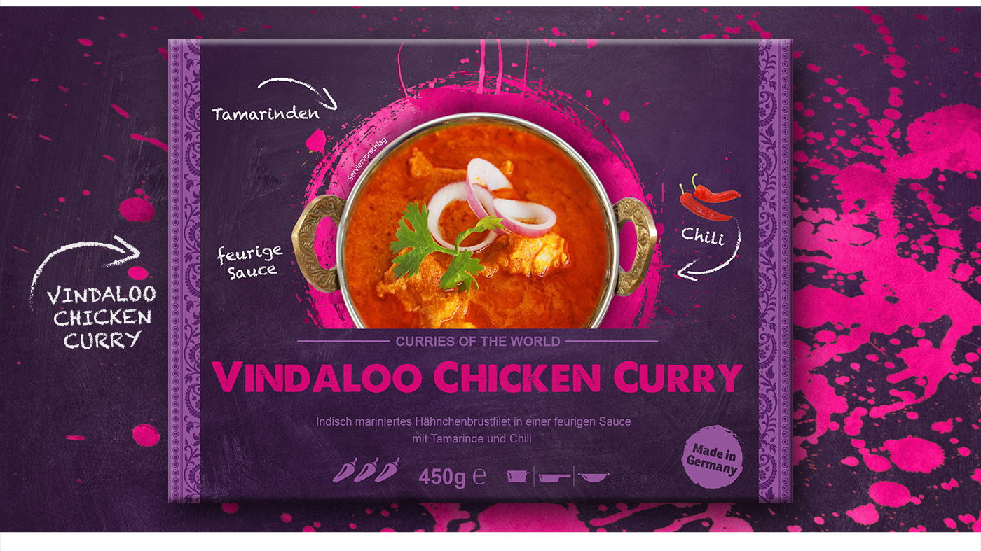 curry India Thai adwork Packaging artwork branding  asia chicken