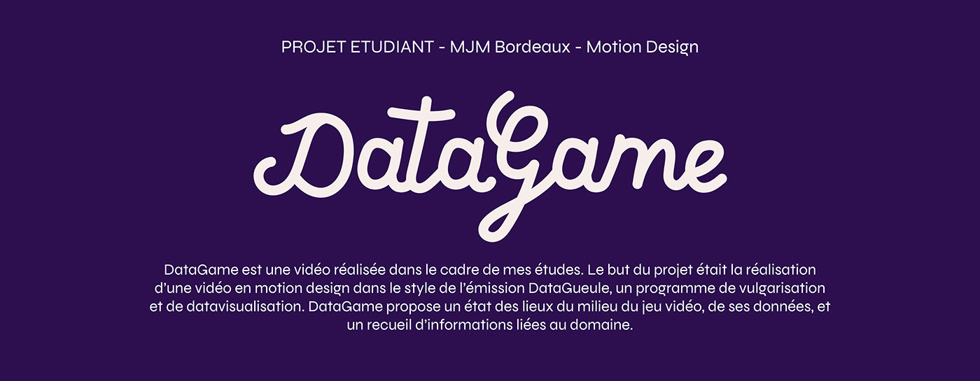 Data dataviz game motion design motion graphics  video game