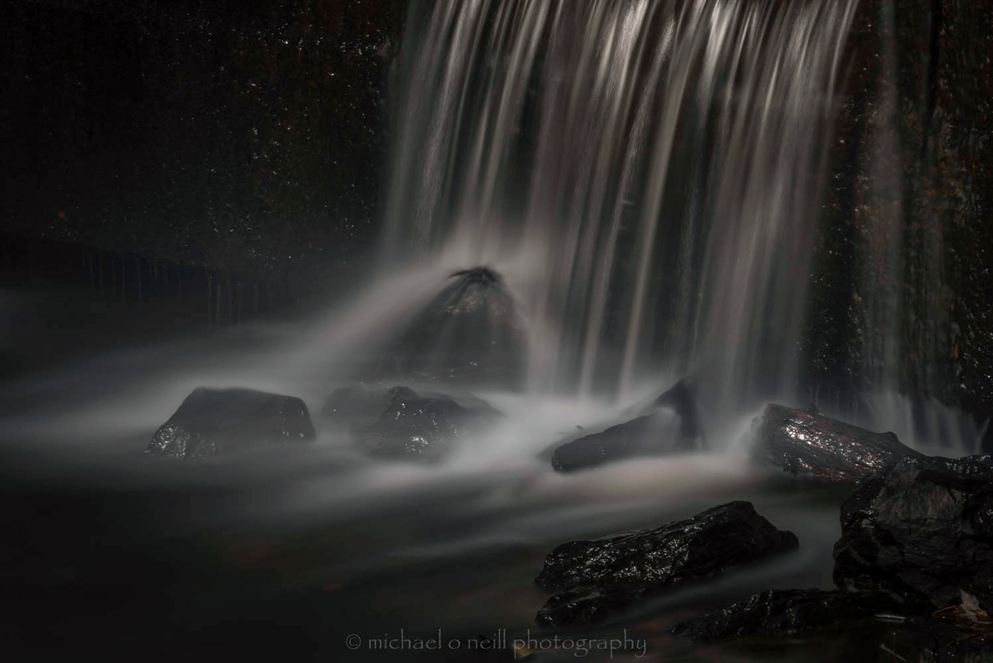 Landscape waterfall rocks cascade water