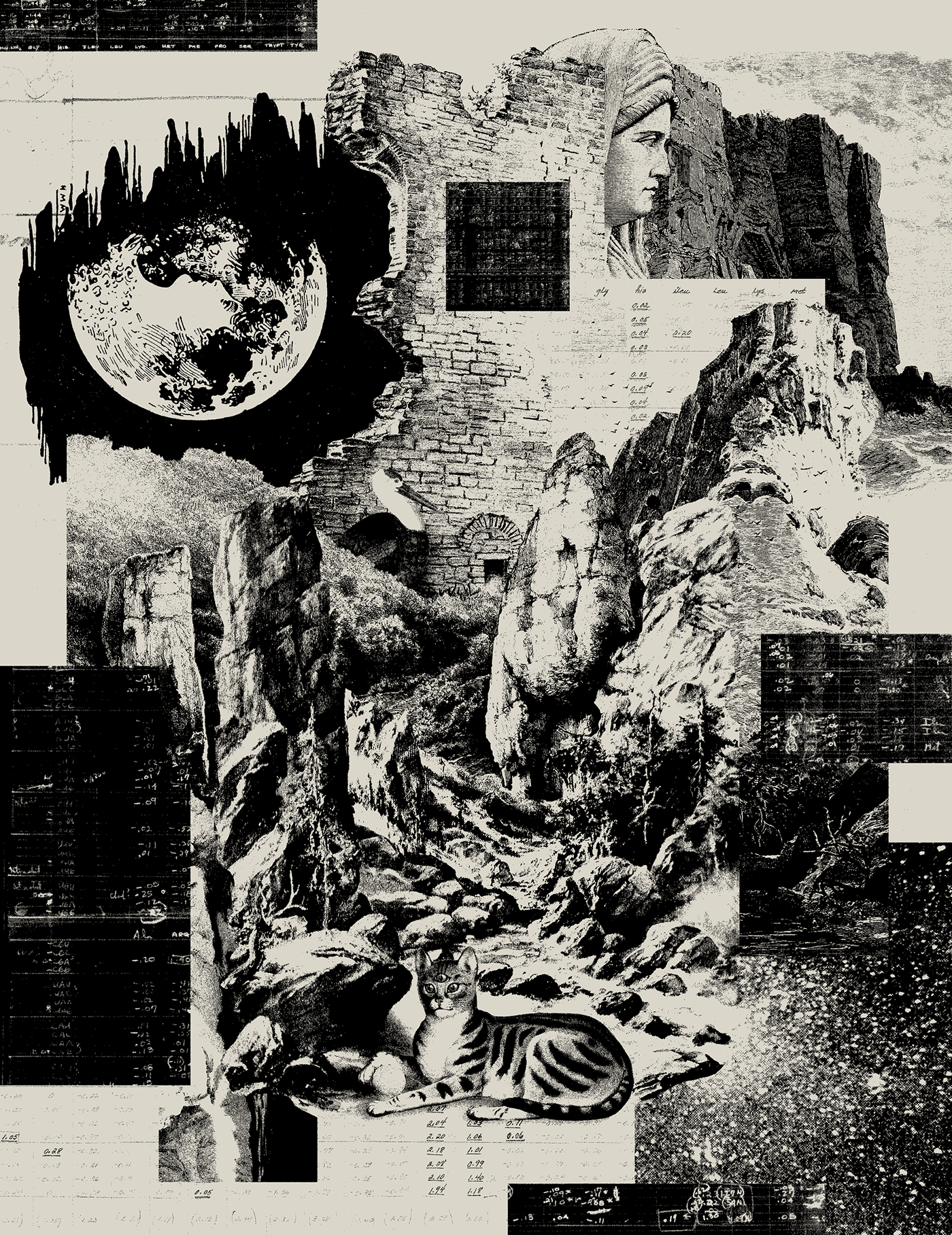 black and grey collage collage art dadaism landscapes Series Design spirituality surreal