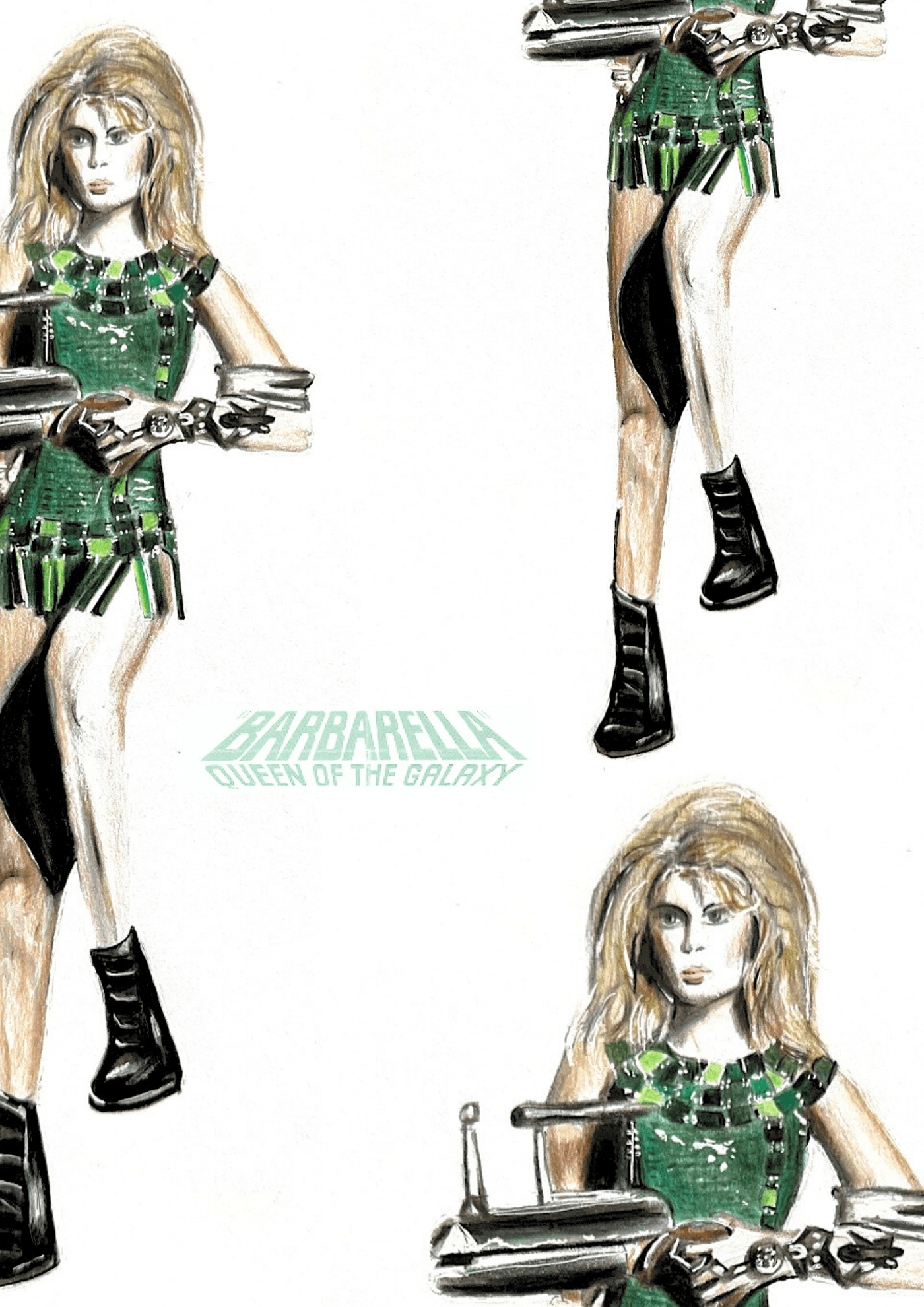 Mugler fashion illustration Drawing  artwork barbarella TRON LEGACY future daft punk Retro metropolis