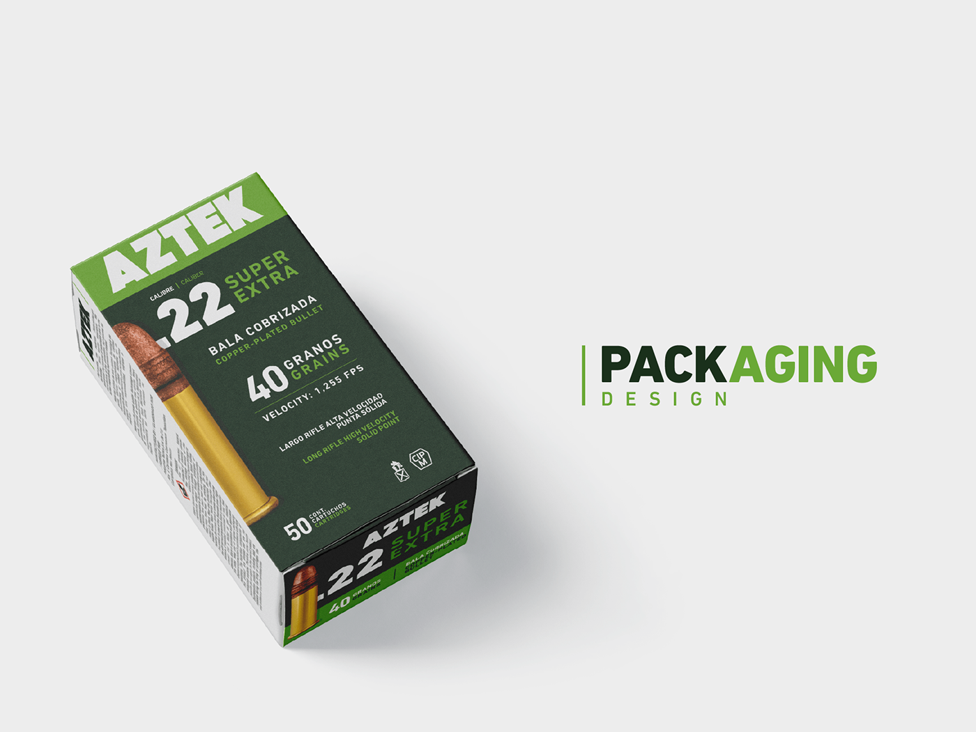 brand identity Packaging packaging design product Ammo Ammunition box design Bullet package