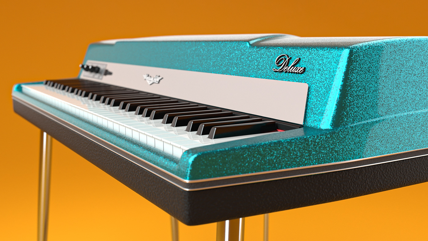 3D model electric piano mockup 3d vintage vibe  gil gil purunga gilpurunga purunga