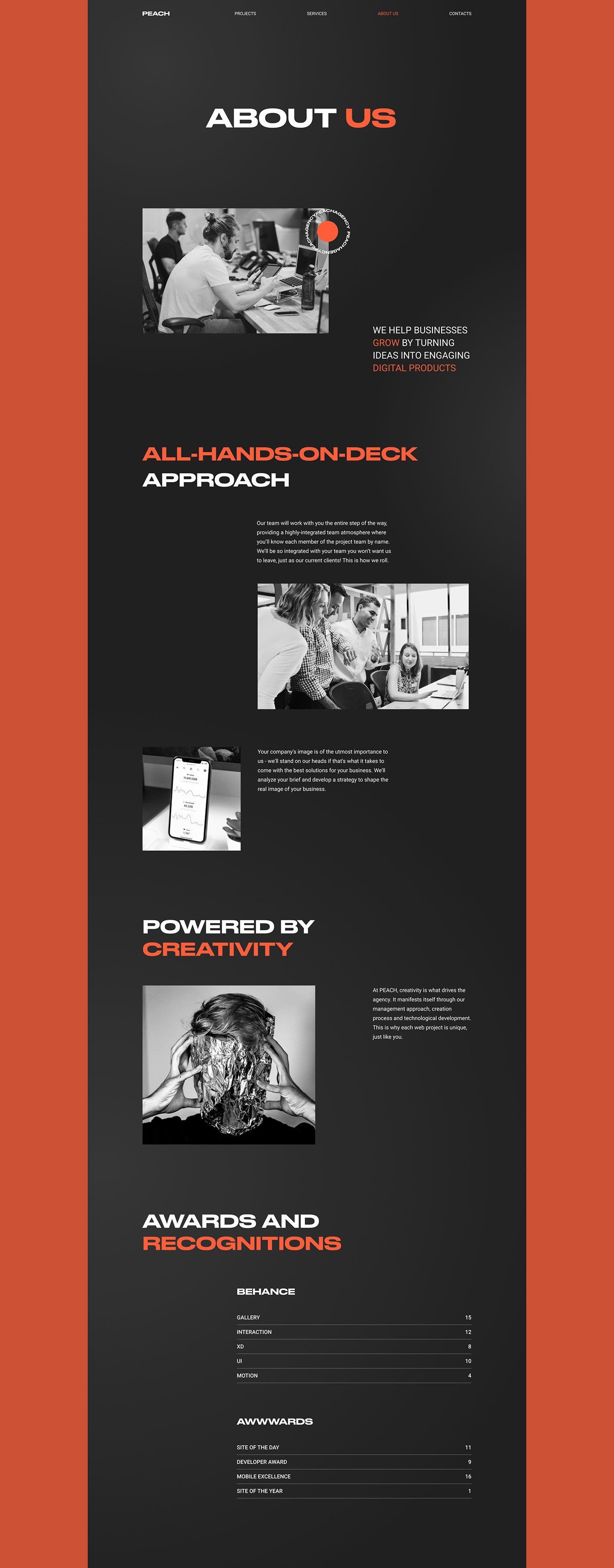 agency concept digital inspiration studio UI uprock ux visual Website