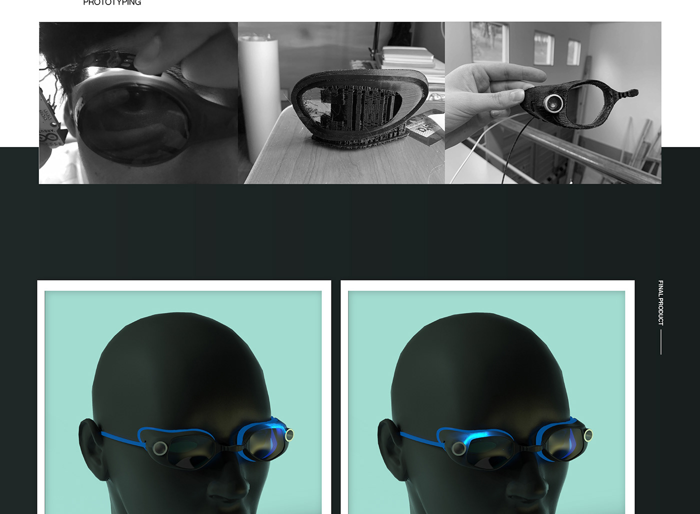 design goggles interactive product Render sonar swimming Triathlon