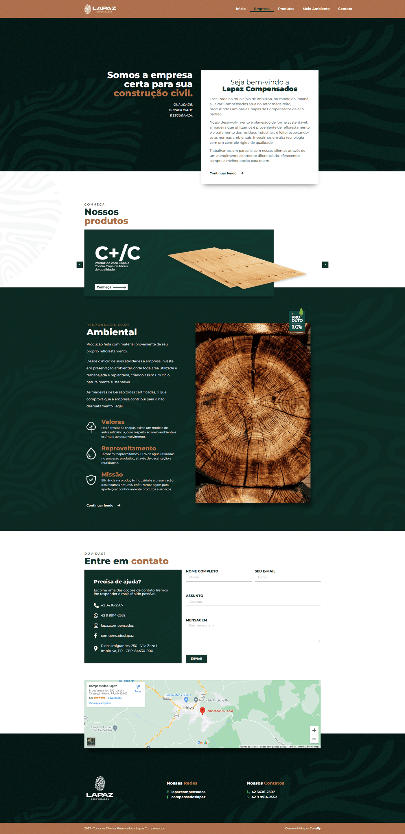 Website site wordpress elementor Wordpress Website Madeira wood compensados wood brazil