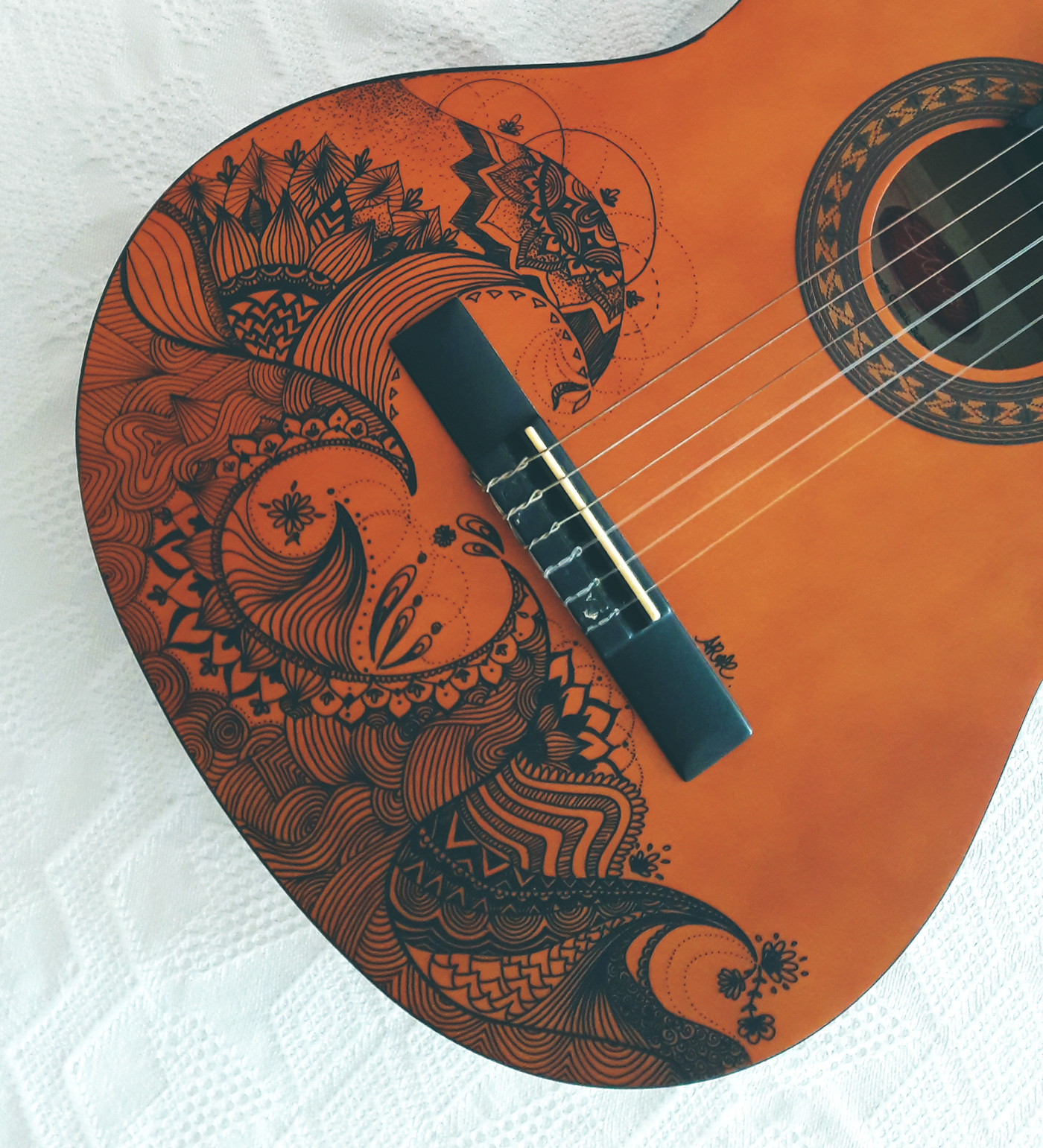 guitar music painting   handpainting Posca violão