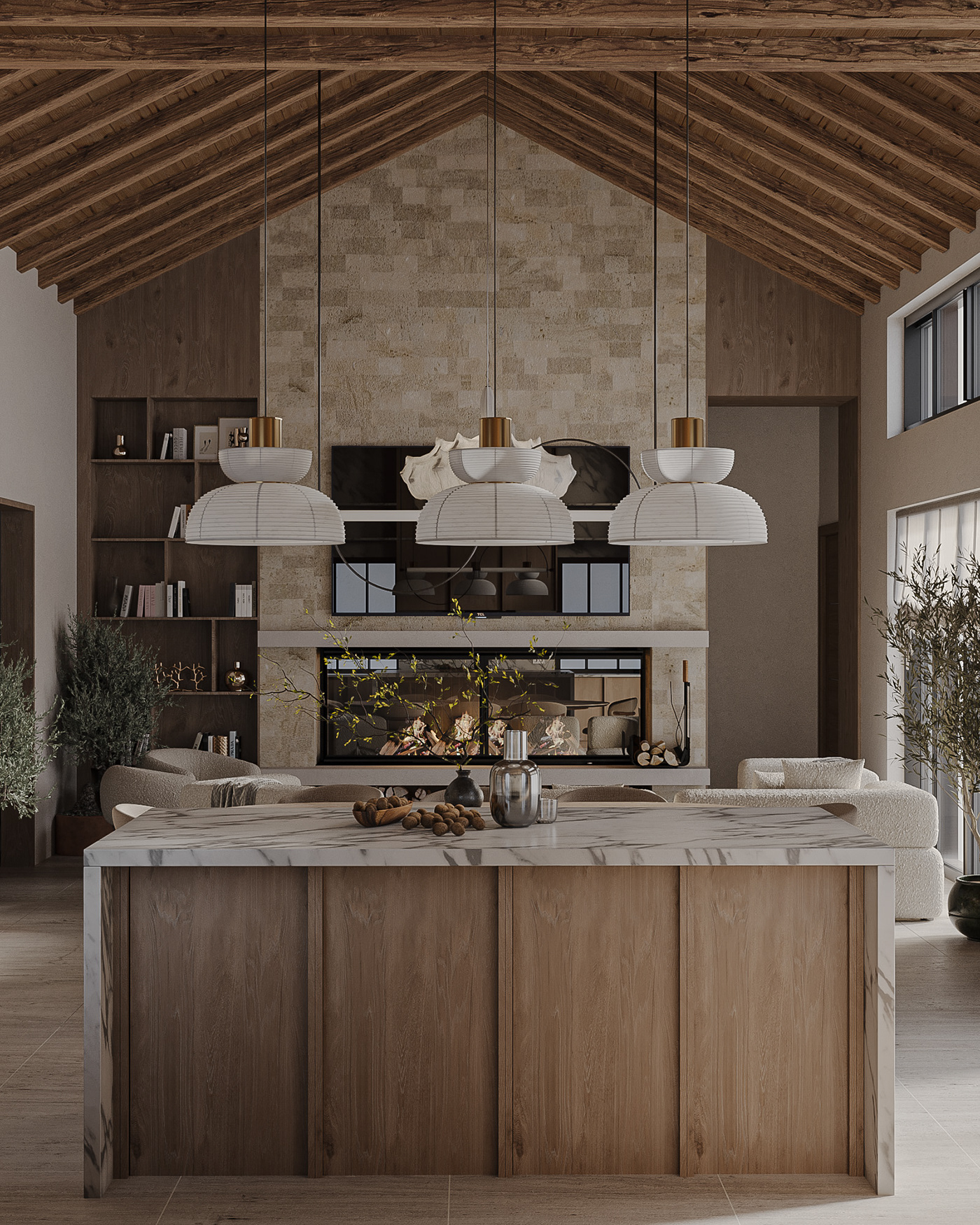 furniture interior design  Render 3ds max Interior CoronaRender  kitchen design wood house designer