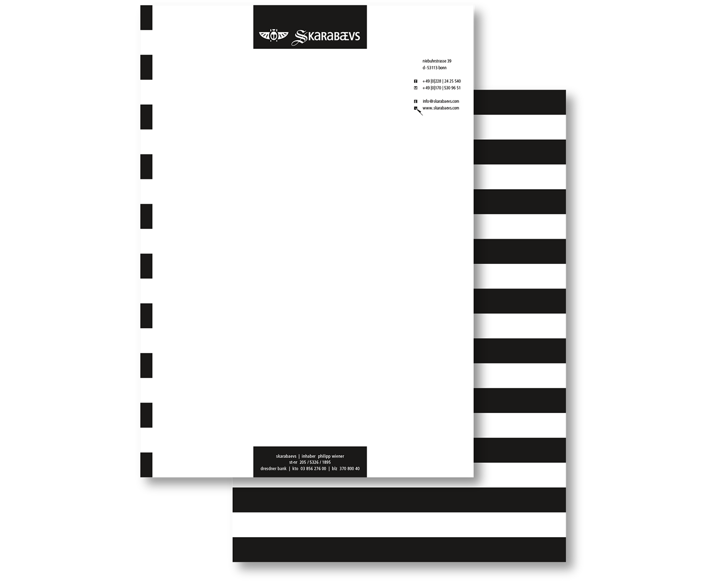 brochure business card CI corporate identity letterhead logo Stationery Website black