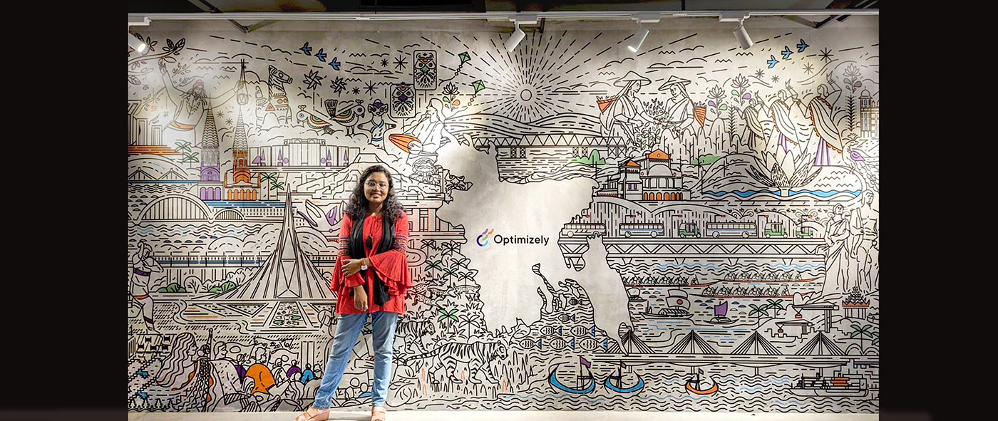 optimizely office mural wall art Office Wall Art bangladeshi illustrator Mural Design