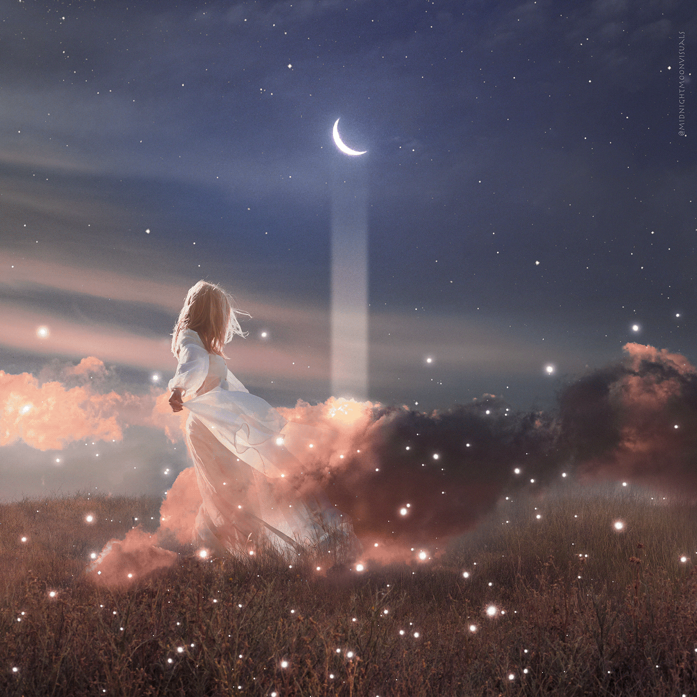 aesthetic clouds cosmic divinefeminine dreamy ethereal goddess moonlight Nature surreal