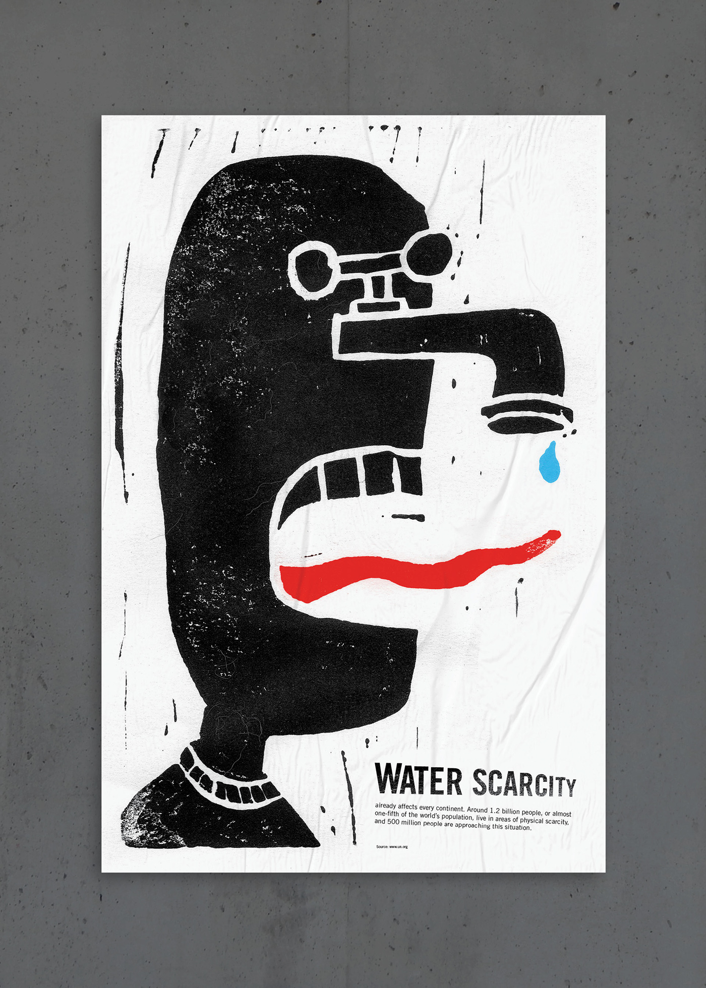 poster linocut Montreal water PosterFor ink Social Poster
