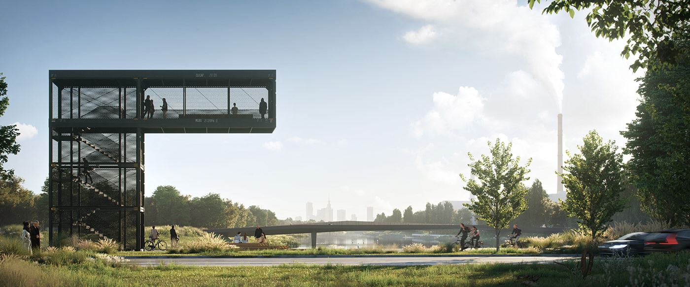 Park vivid vivid-vision CGI archviz Competition warsaw daylight photorealistic greenery