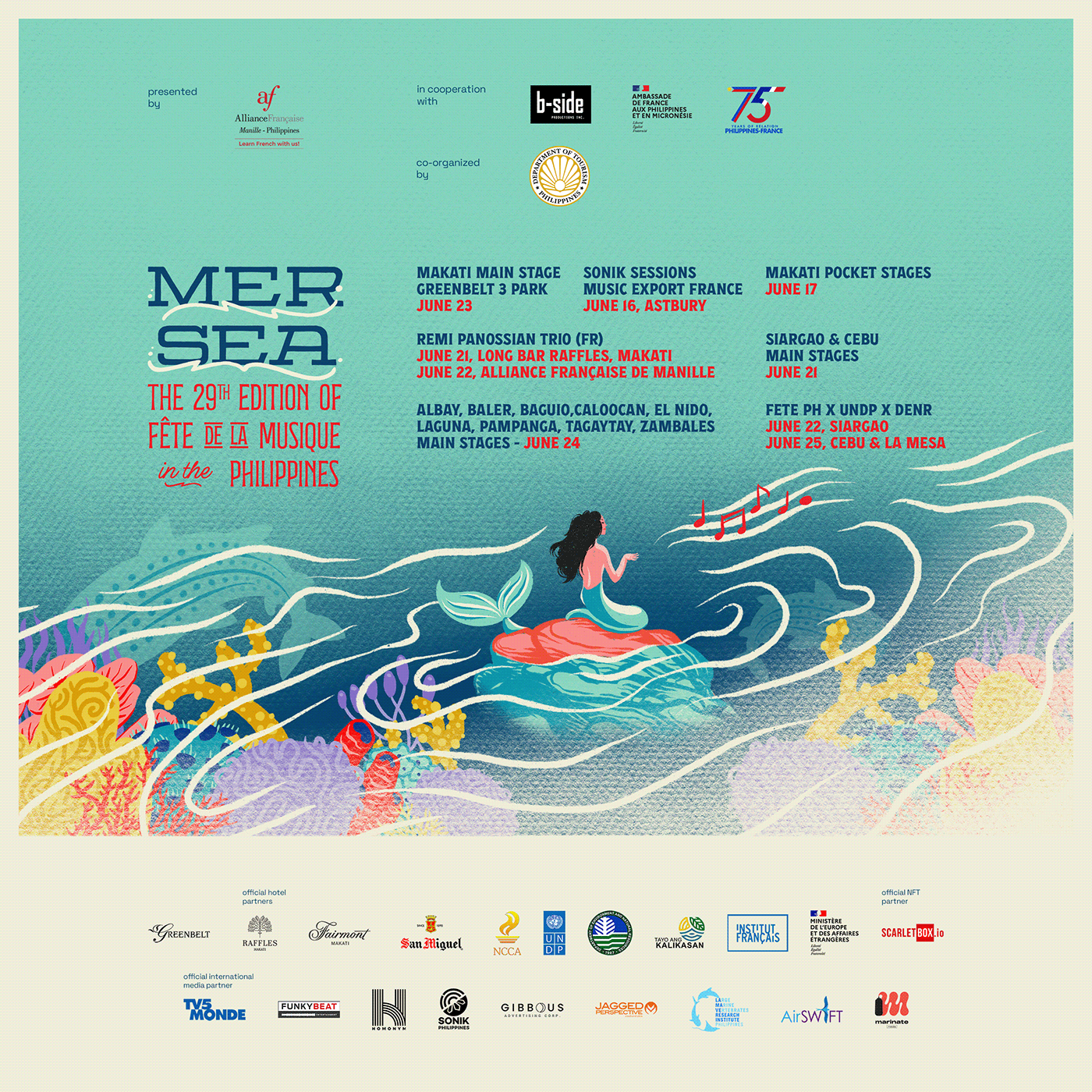 music festival Music Festival festival poster mermaid poster Poster Design sea Ocean water