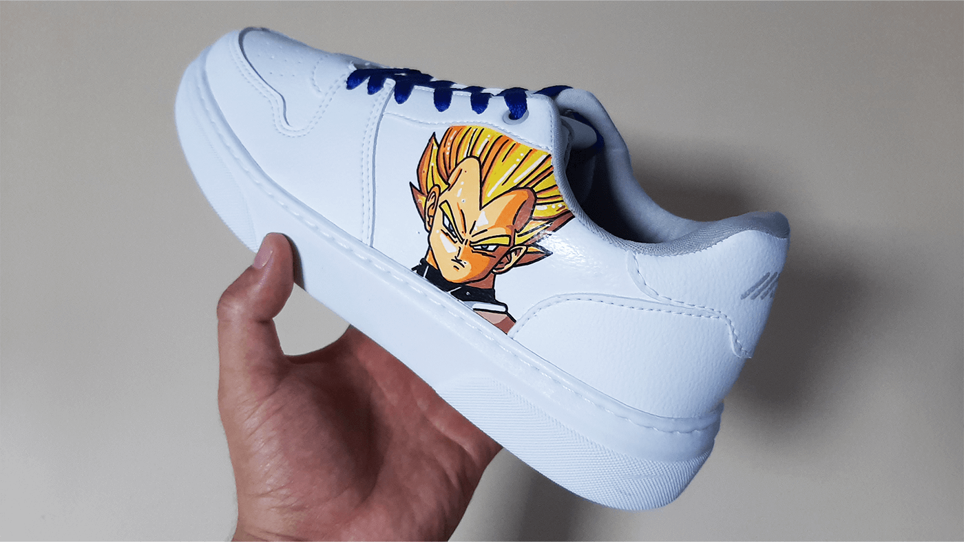 anime Custom dragonballZ Drawing  footwear handmade Posca shoes sneakersdesign Vegeta