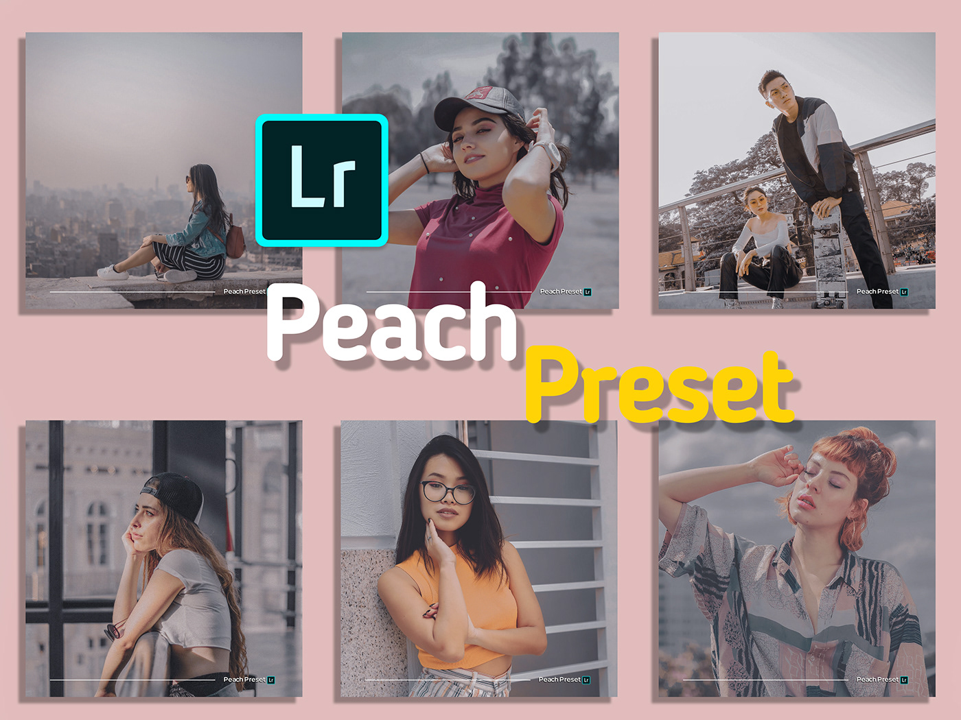 Colour Grading cool presets design Fashion  free psd Lightroom Mobile lightroom presets Mockup peach preset photoshop