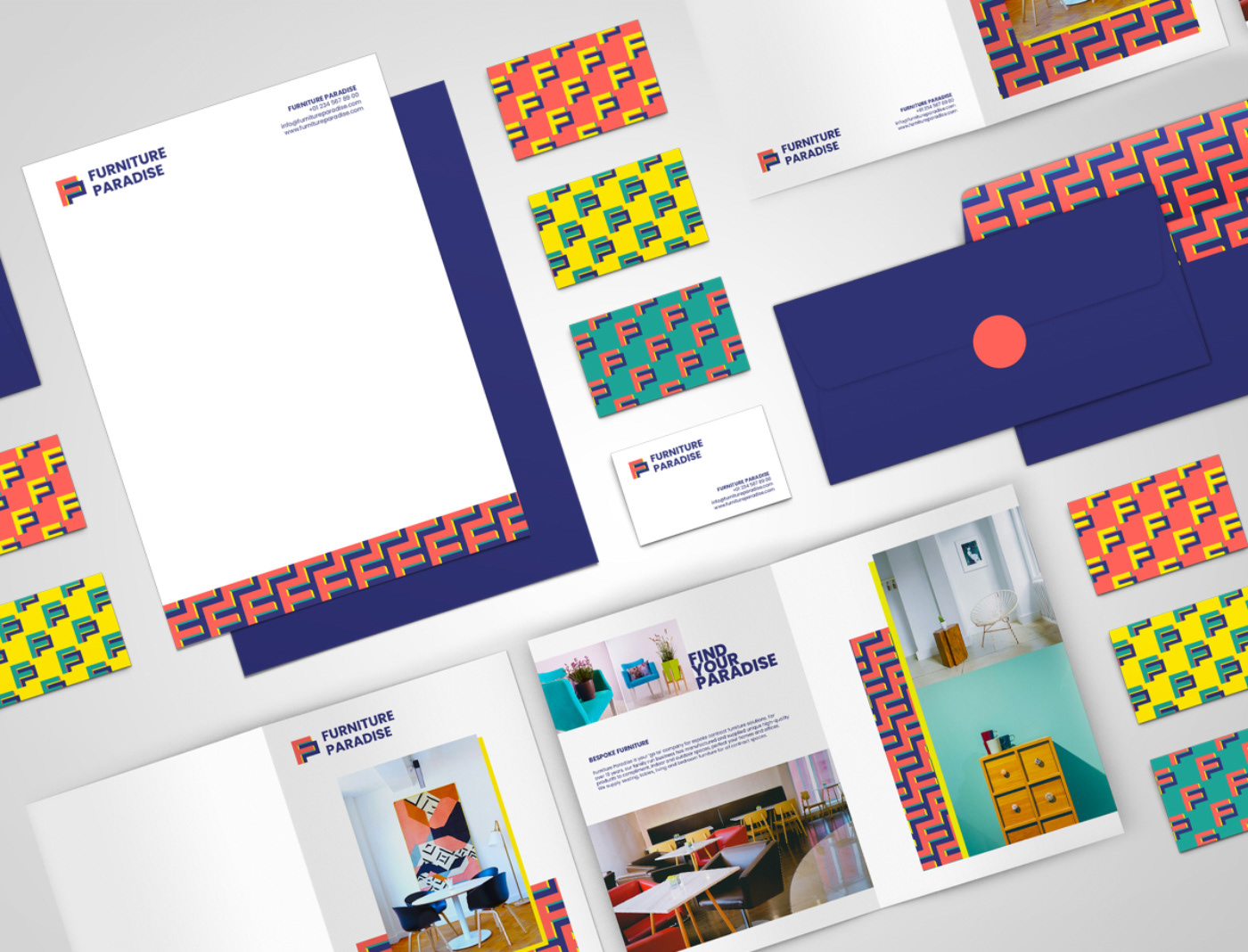branding  visual identity print design  Web Design  Website brochure modern clean Memphis popart