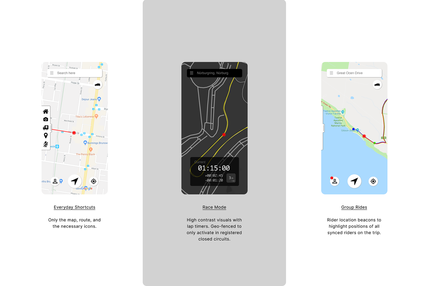 Motoring enthusiasts voice user interface vui UX design user interface Figma app design mobile Navigation App