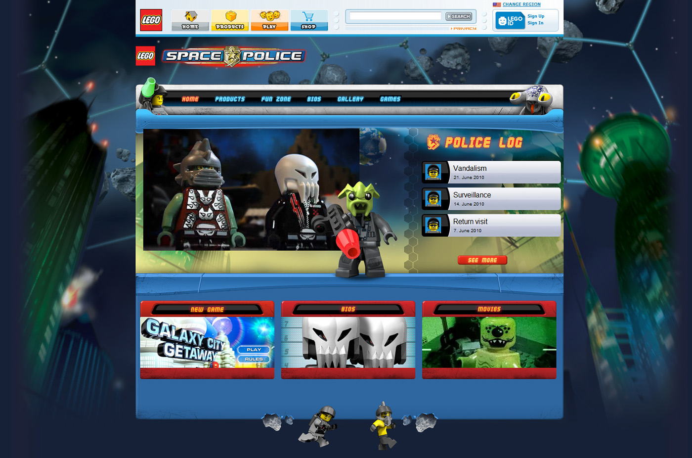 LEGO online game digital UI