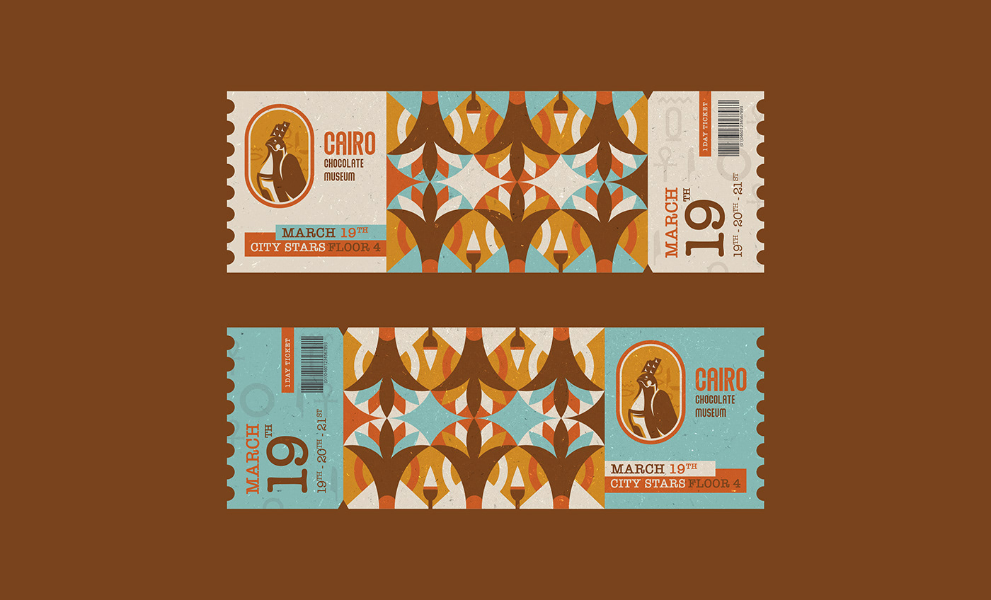 ancient egypt ArtDirection cario chocolate colors graphic design  ILLUSTRATION  museum typography  