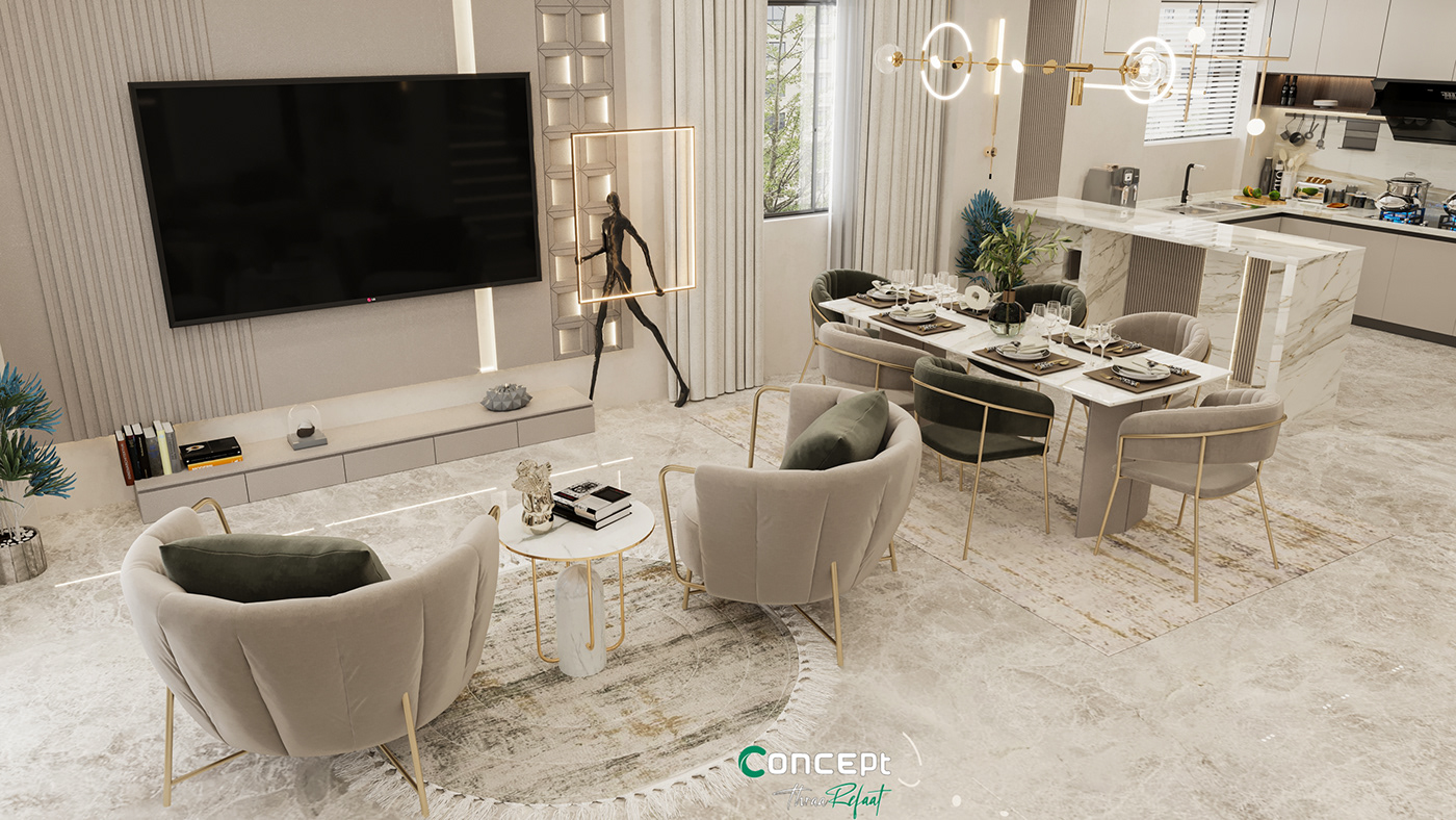 3D 3ds max archviz CGI corona Interior interior design  modern visualization luxury