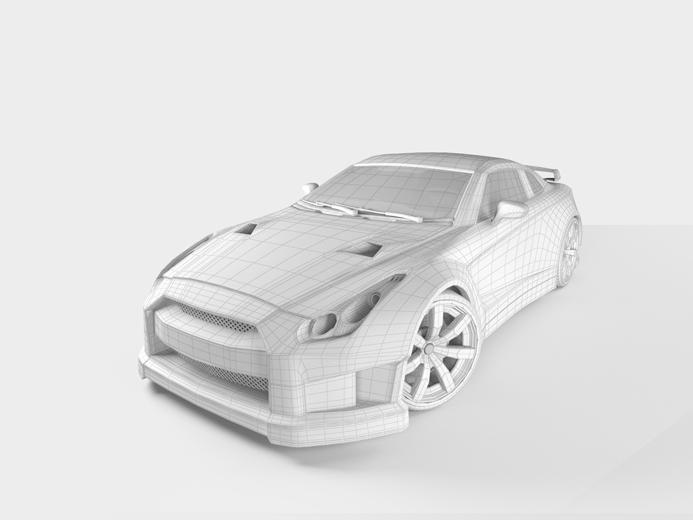 car skyline poster 3D model modeling Nissan japan