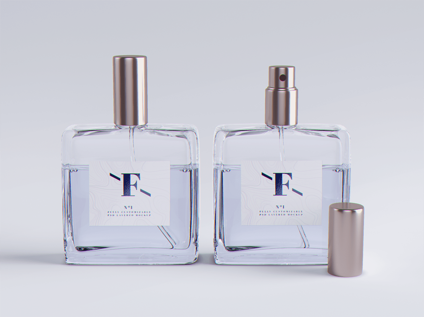 perfume Mockup bottle box package psd free Cosmetic Fragrance