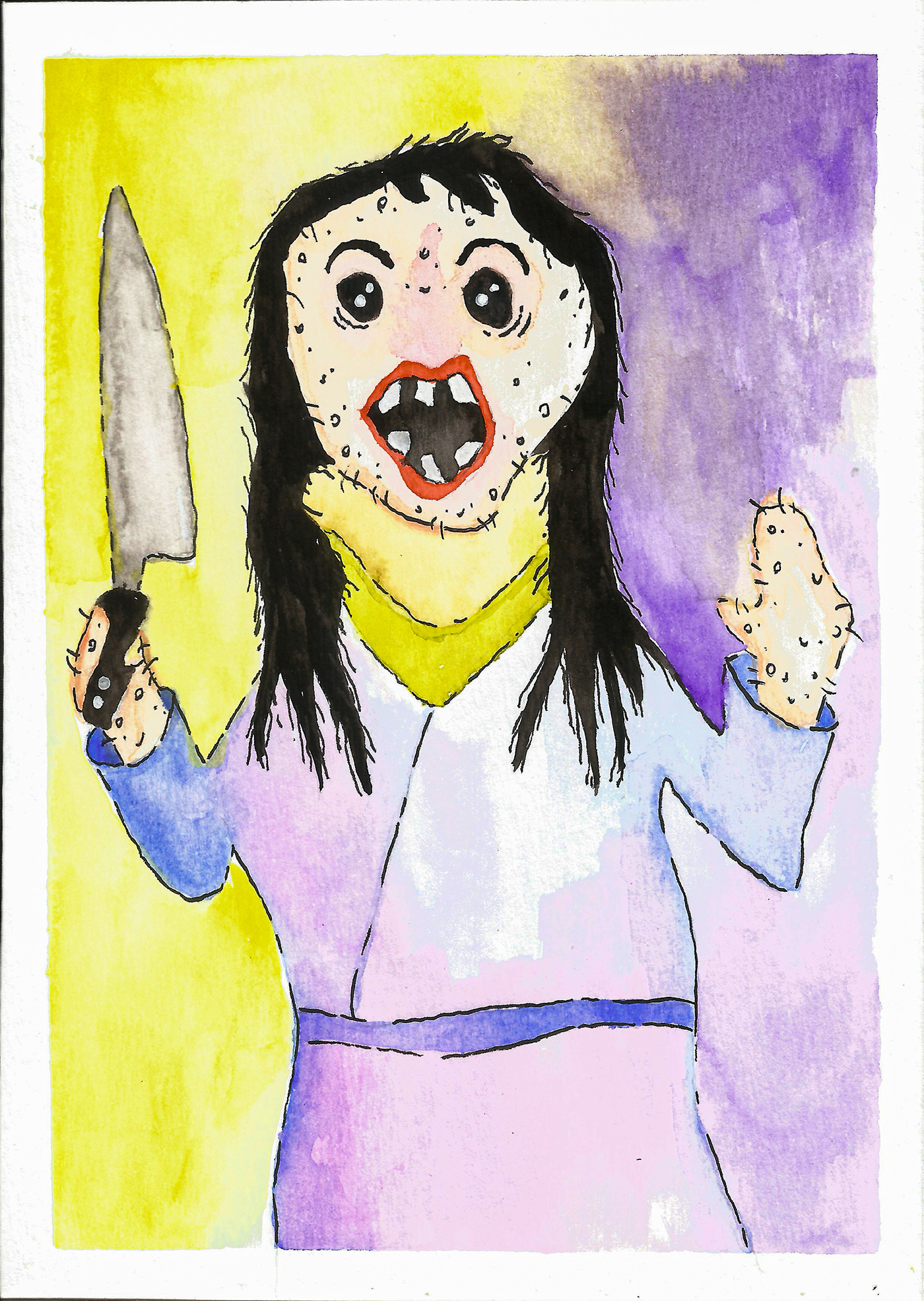 the shining Shelley Duvall movie poster draw watercolor reference Terror horror Kubrick Stephen King