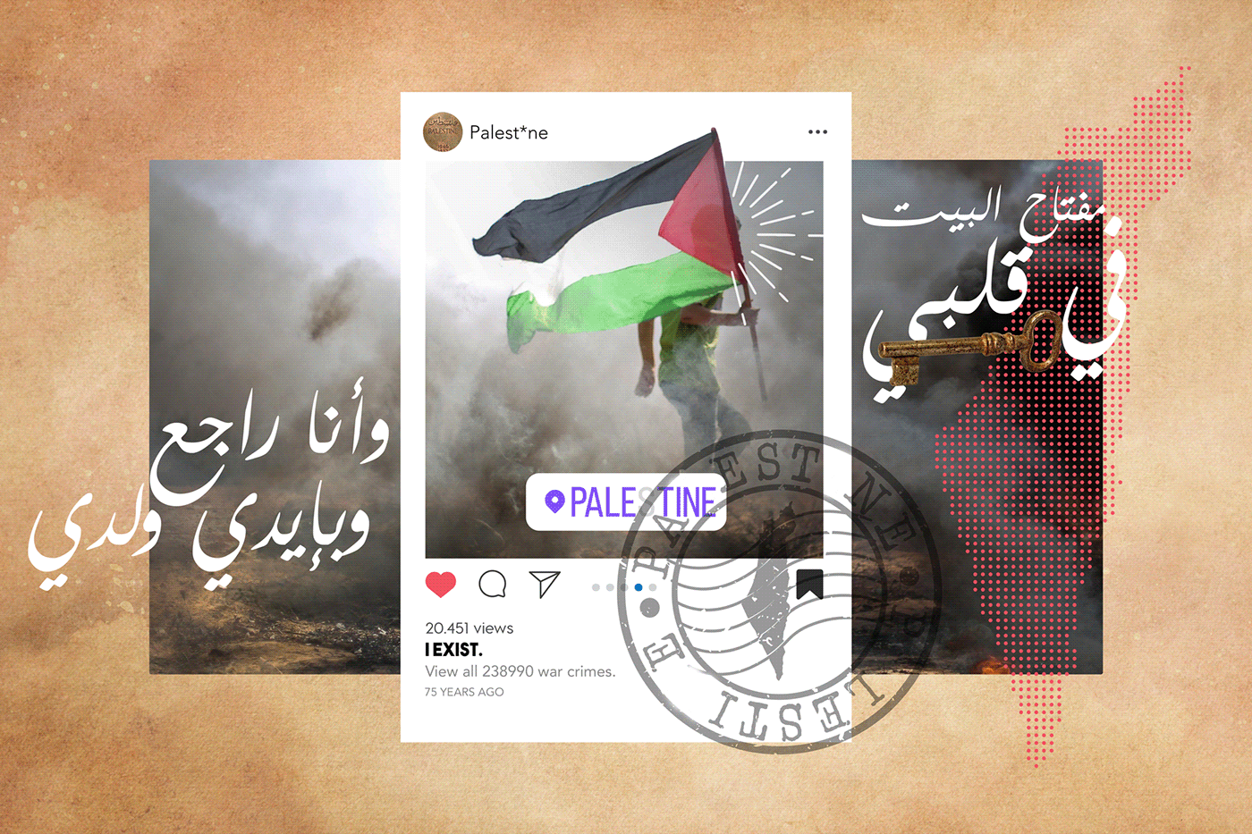 instagram Social media post visual identity palestine jerusalem gaza فلسطين War