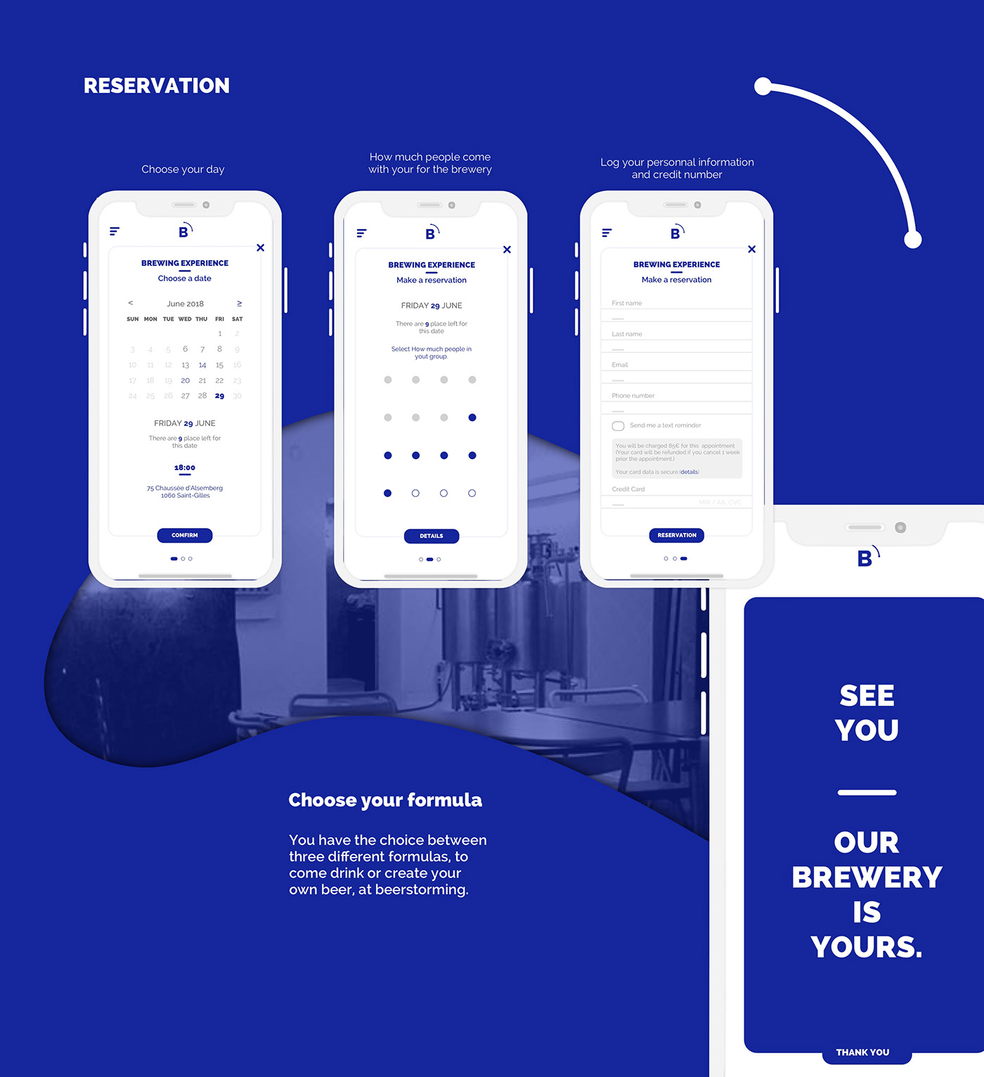 beer app uxui design Web bleu brewery Webdesign UI ux
