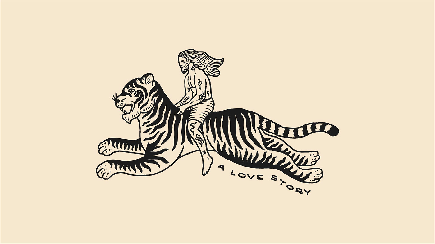 The Tamed Tiger Label Design - Label Illustration