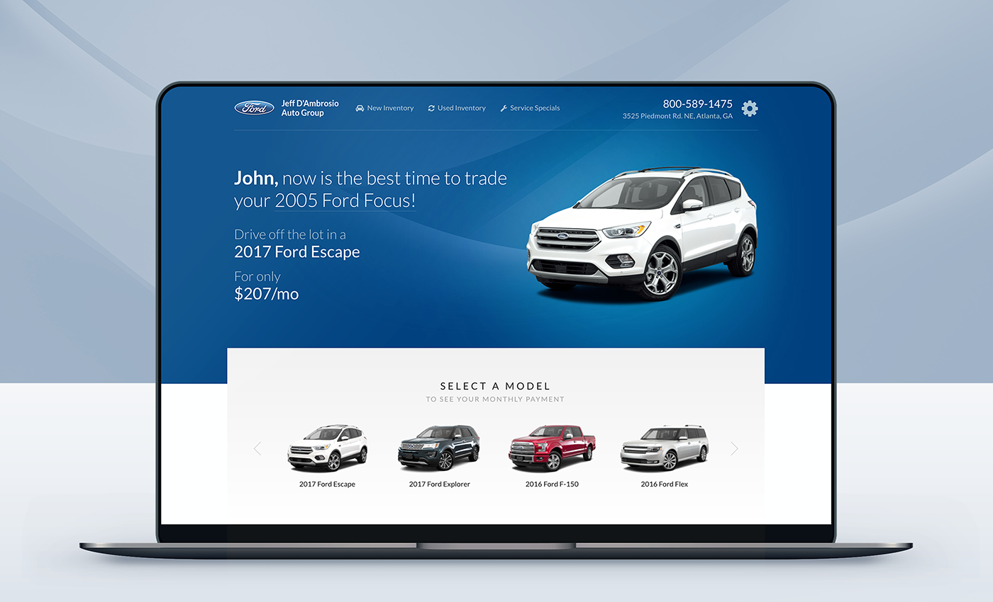 UI ux mobile automotive   Ford Honda chevrolet landing page Interface personal