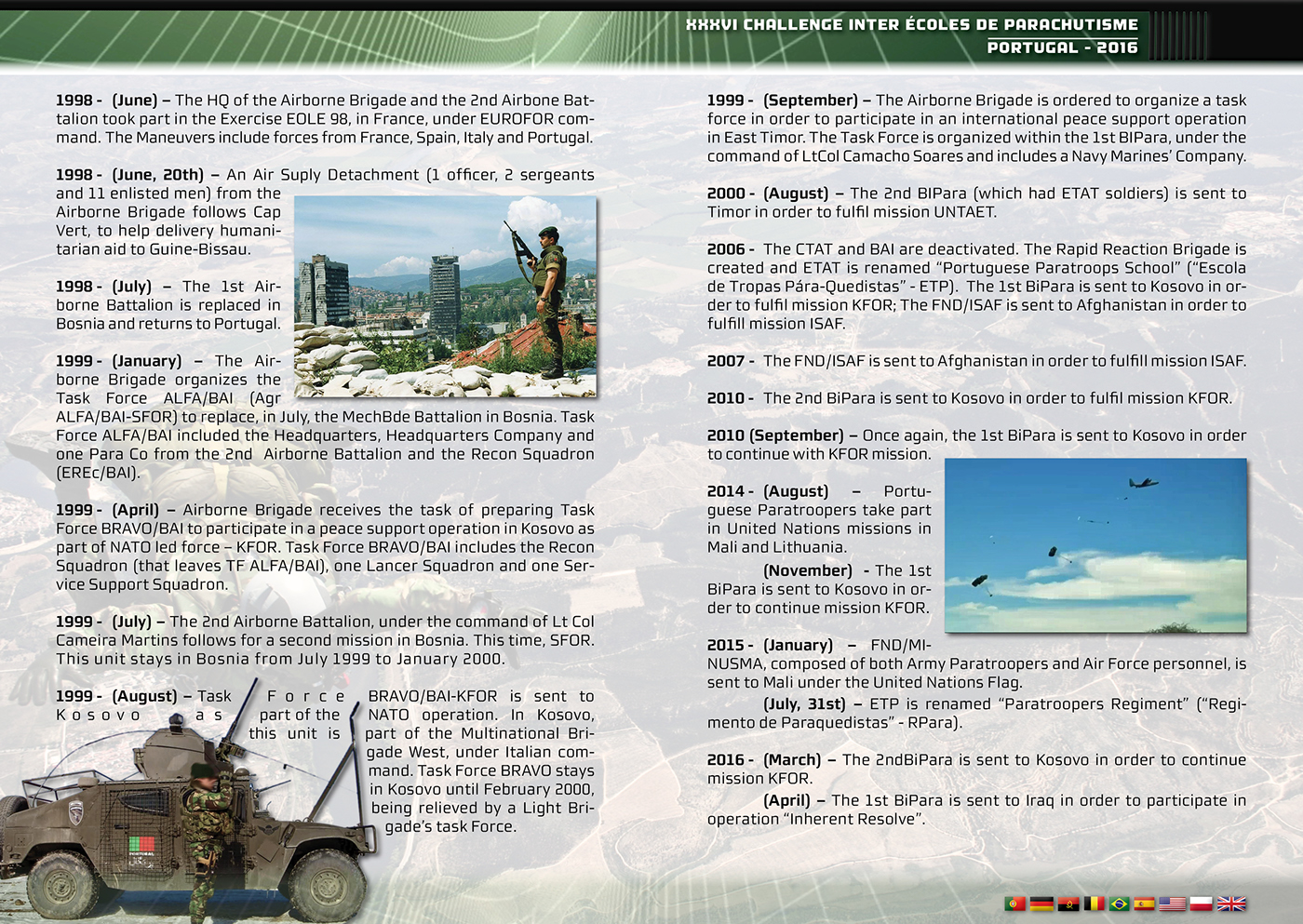 Paratroopers army Parachutisme inter écoles challenge Paraquedistas folder