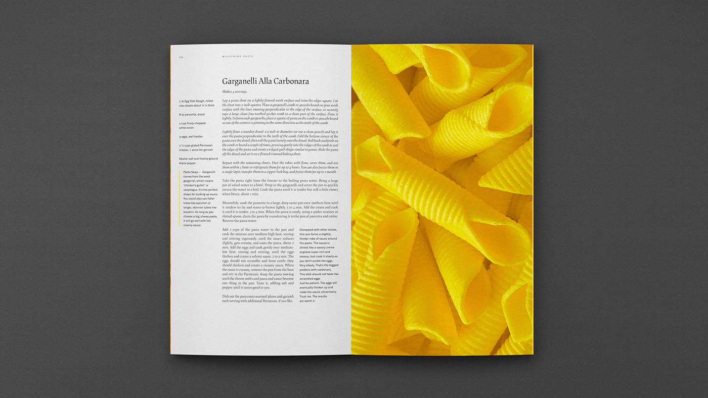 book cookbook design graphicdesign Layout Pasta Photography  recipe sva typography  