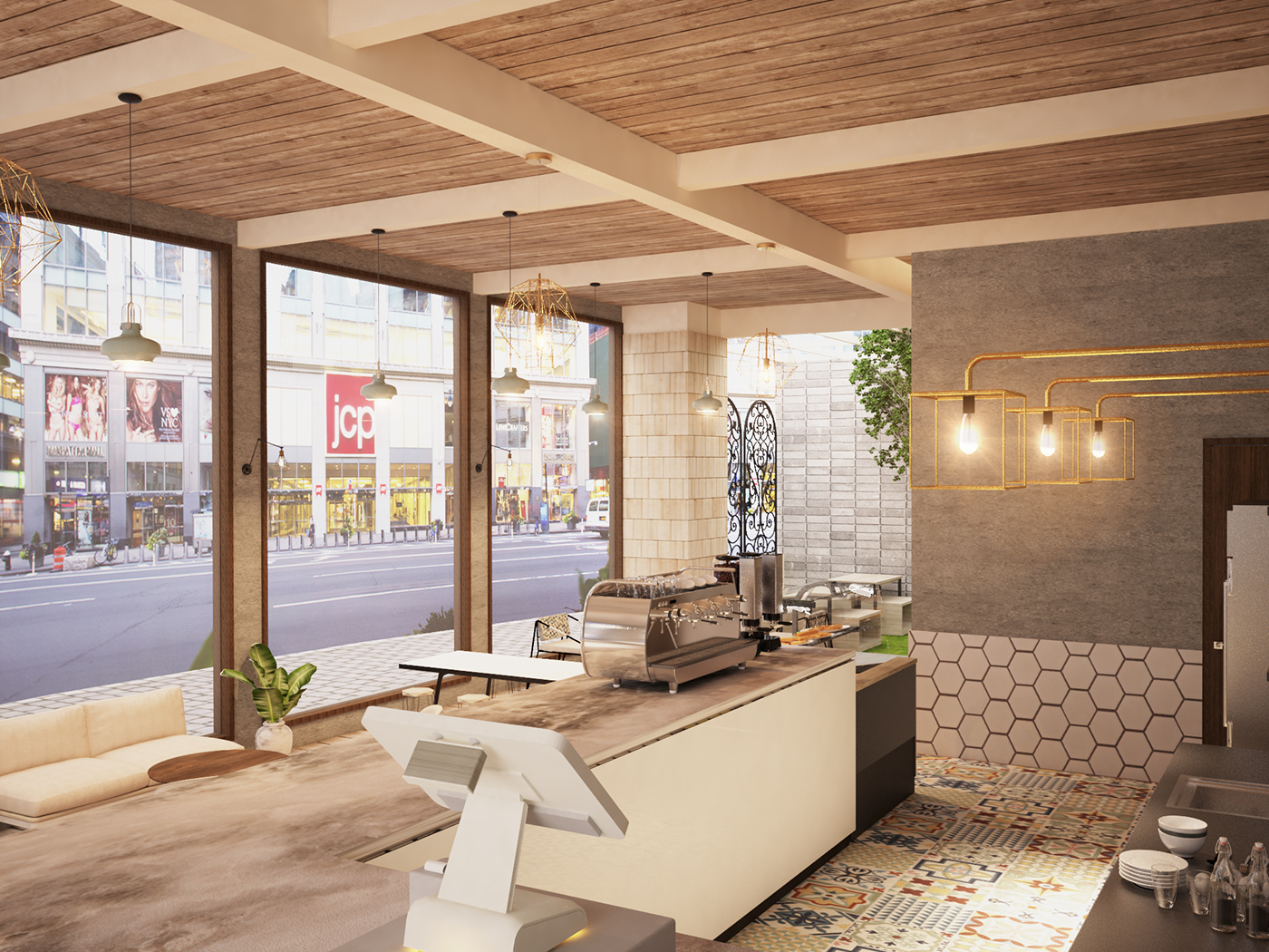 interiordesign cafe Render coffeeshop 3dvisualizer 3DArtist designer artwork Retail Hospitality