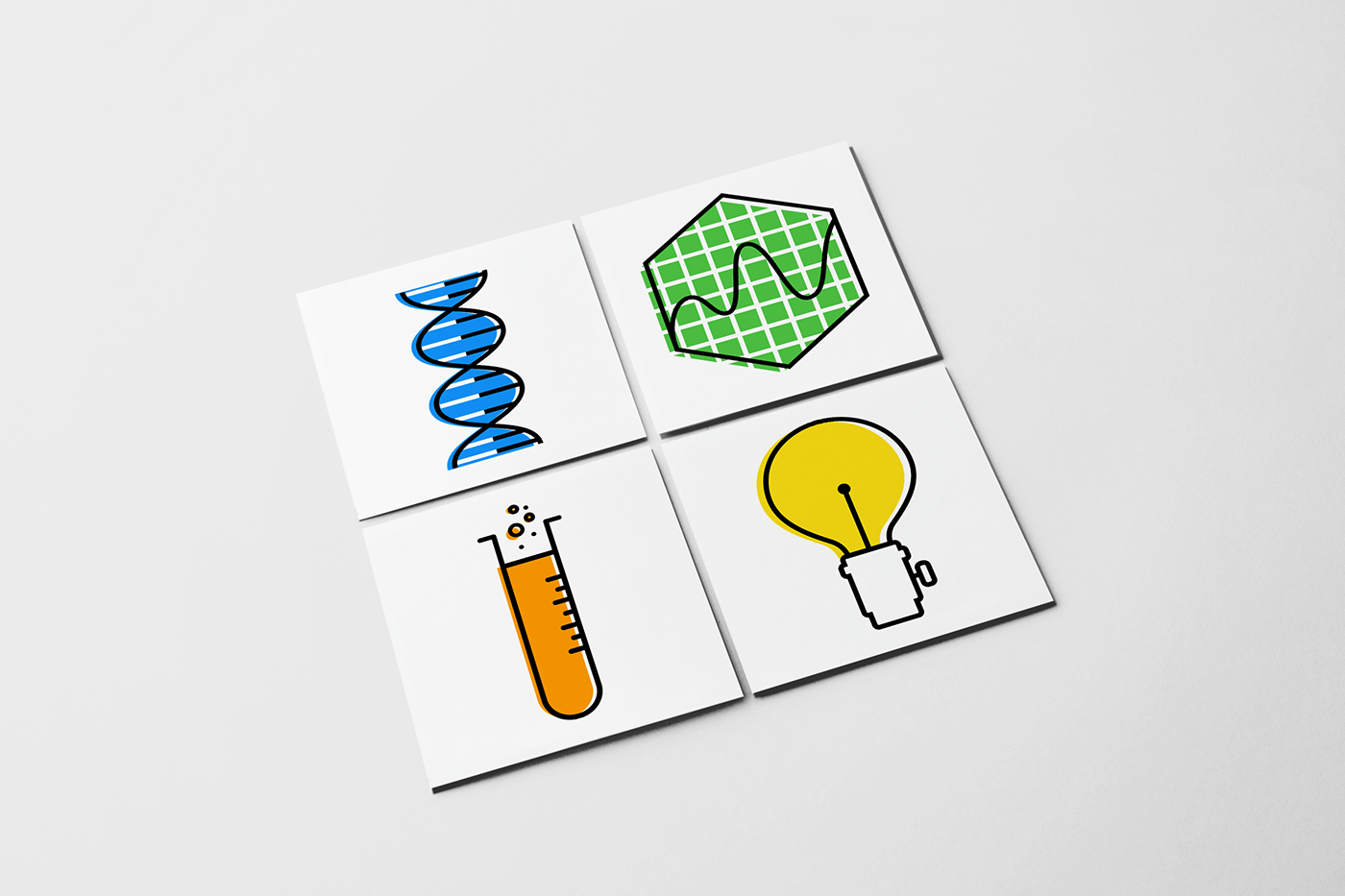 science colorful design print Icon Flash Cards