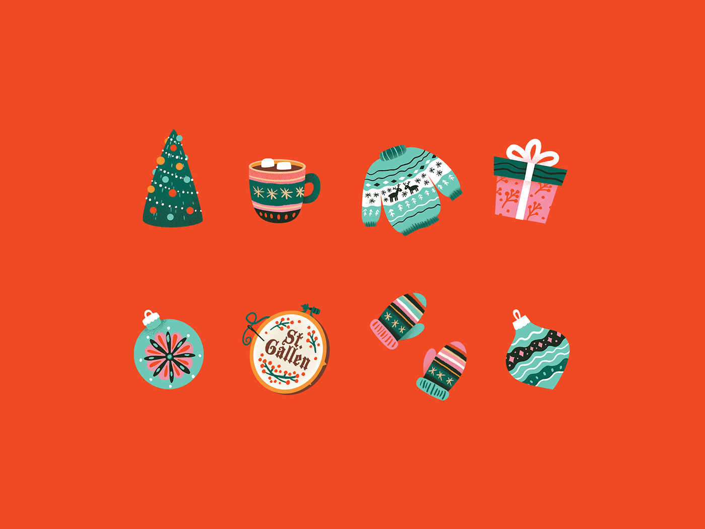 Christmas icons design.