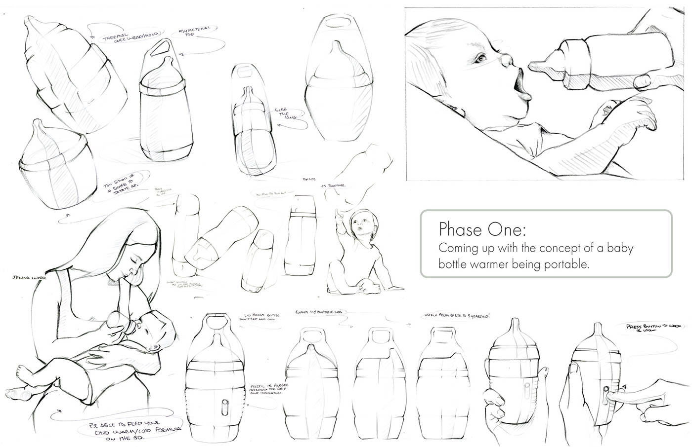 sketching product design  bottle design industrial design  baby design Children Products