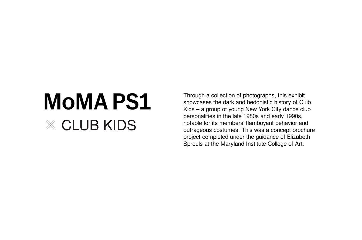 brochure print moma museum exhibit Club Kids nyc