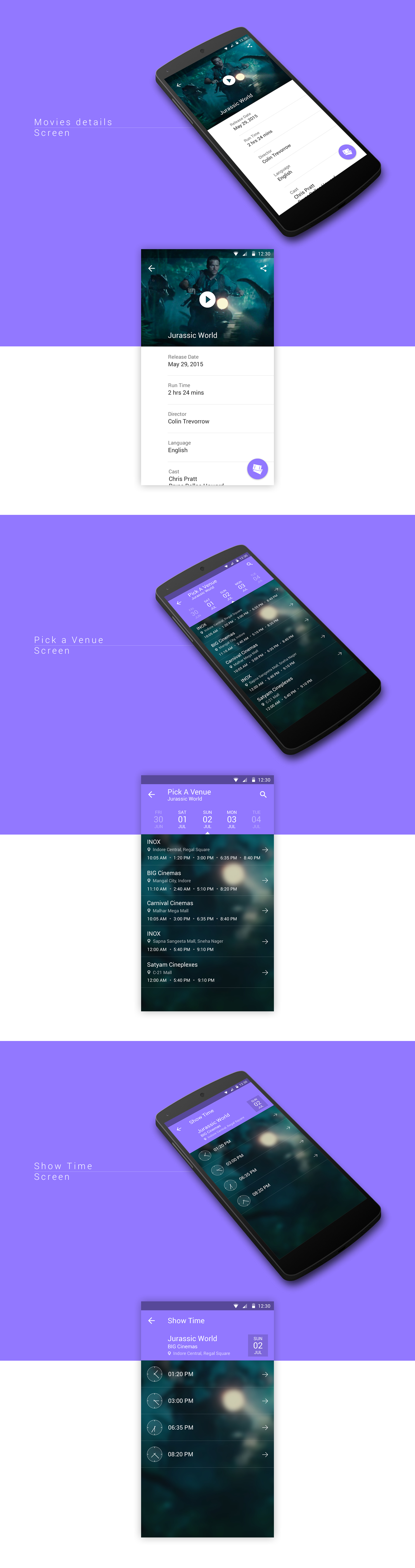 material design Android App movie app booking app app movie ticket app material design thin