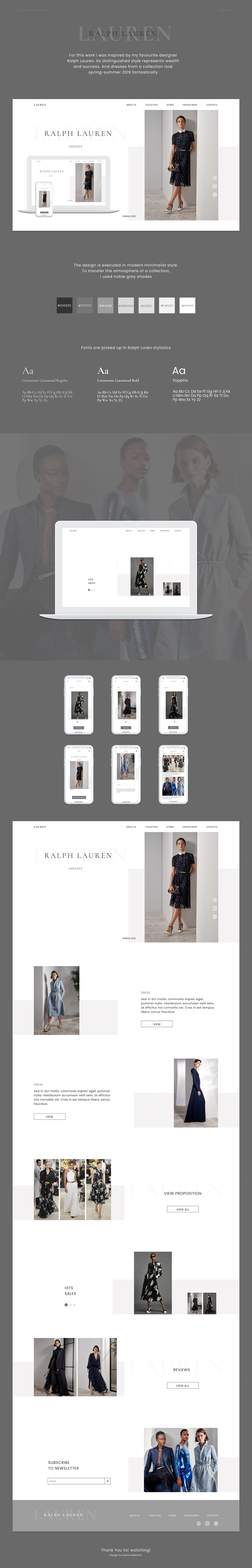 desktop UI ux minimal mobile Fashion  brand digital Style