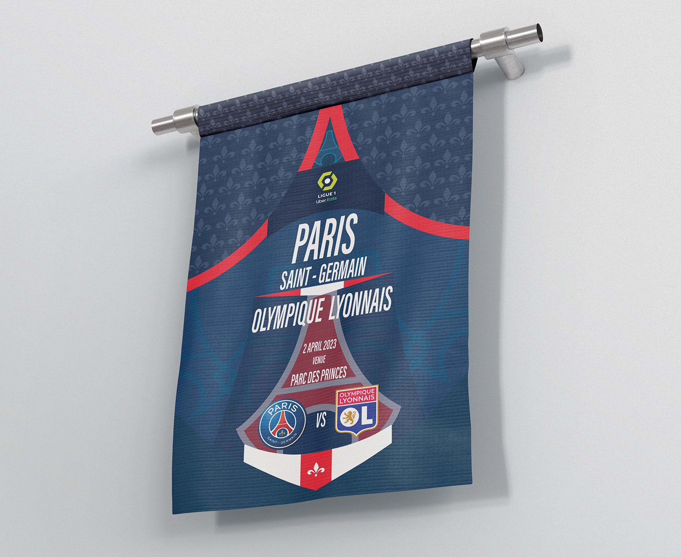 it is pennant designed by md galib of the match of psg vs lyonnais in ligue 1