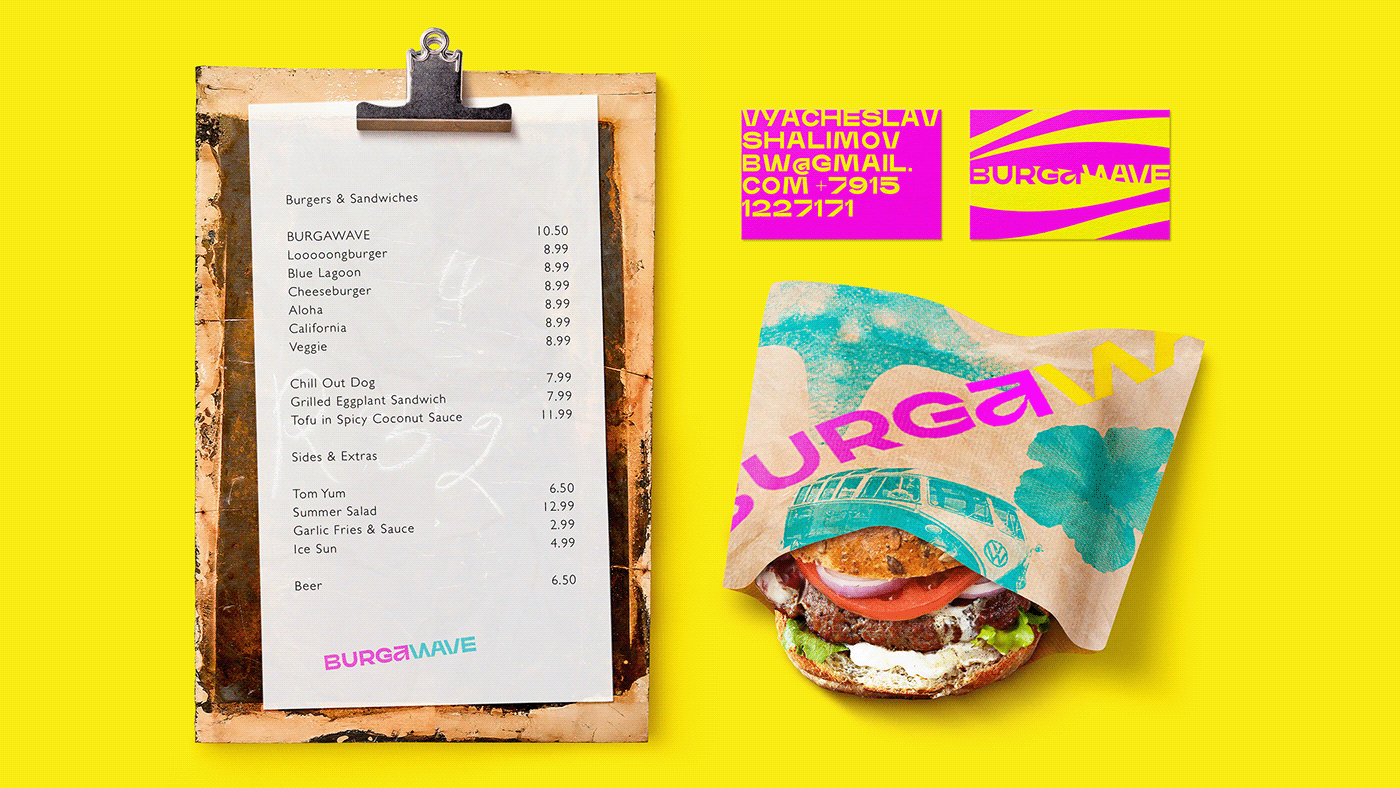 graphicdesign brand identity Packaging colors poster ILLUSTRATION  Food  burger surfing