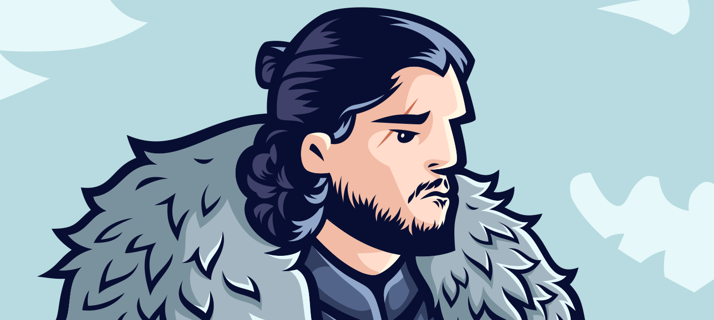 artwork Character Game of Thrones ILLUSTRATION  Jon Snow portrait vector