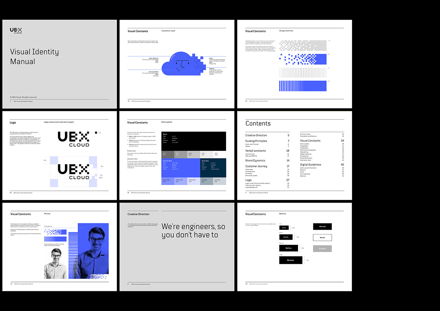 pixel cloud hosting IT 90s blue nerd animation  branding  brandhero