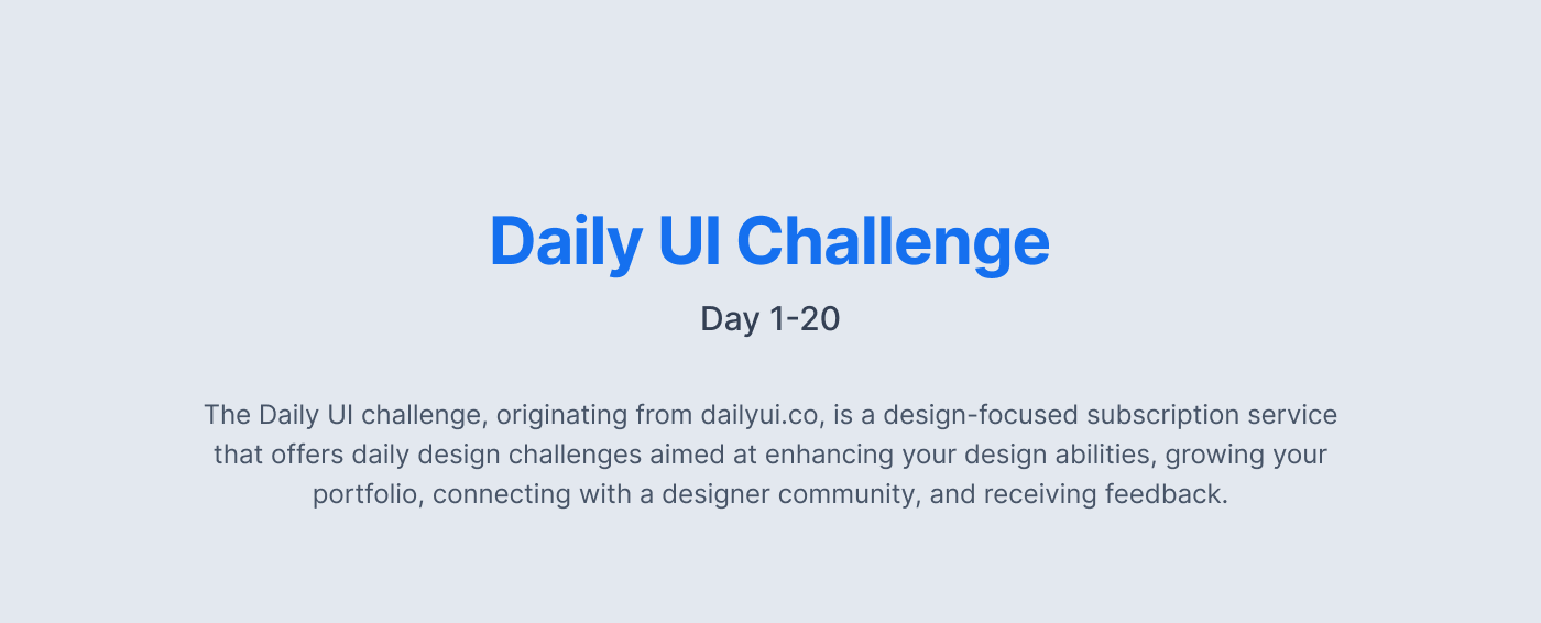 daily ui challenge