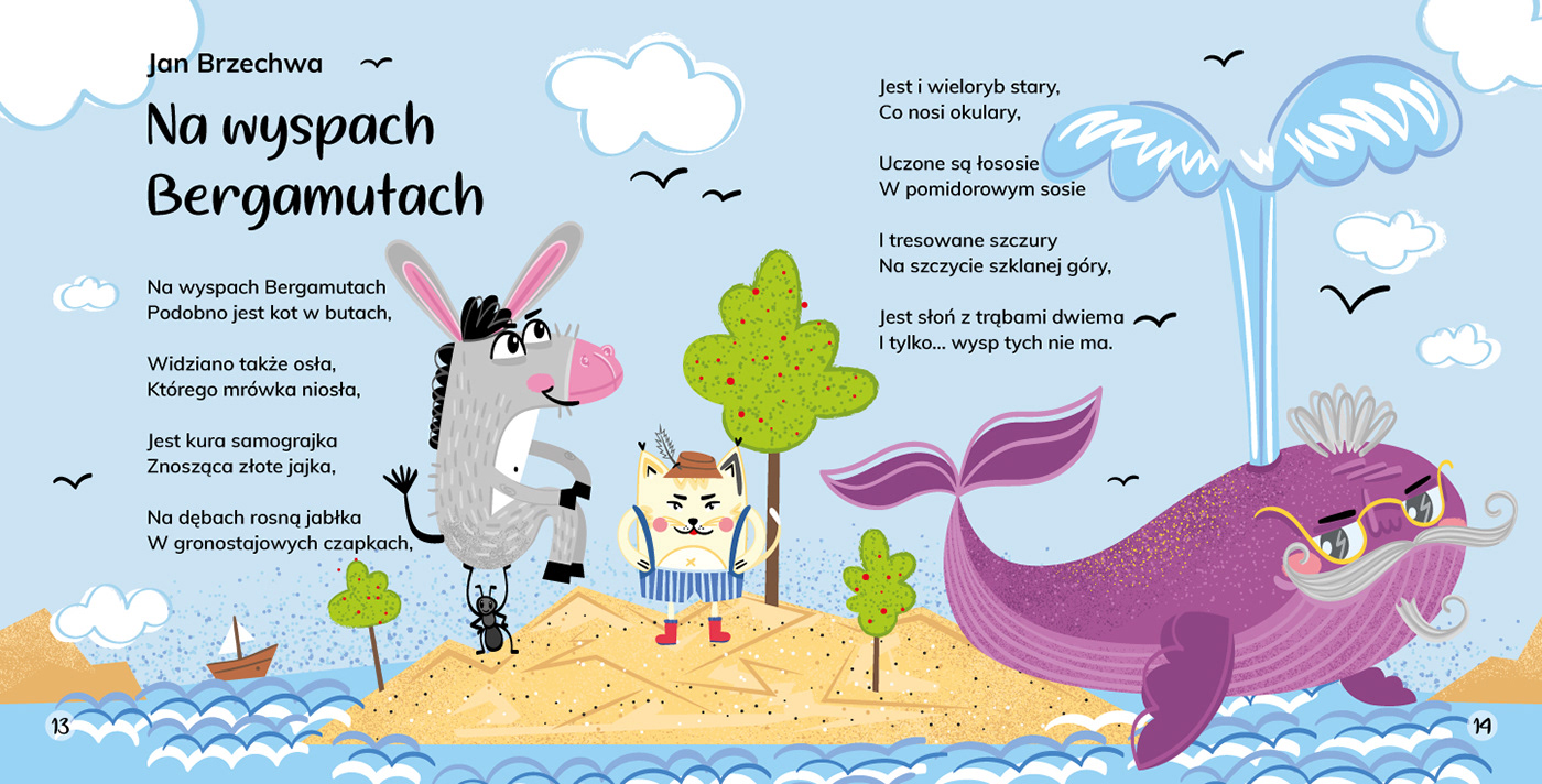 aleksander fredro book design book for kids illustrations jan brzechwa Julian Tuwim justyna godlewska Picture book POEMS for Children vectors