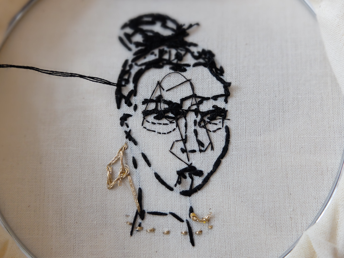 handembroidery Embroidery Needlework portrait portraitart portrait illustration ILLUSTRATION  Drawing  womanportrait broderie