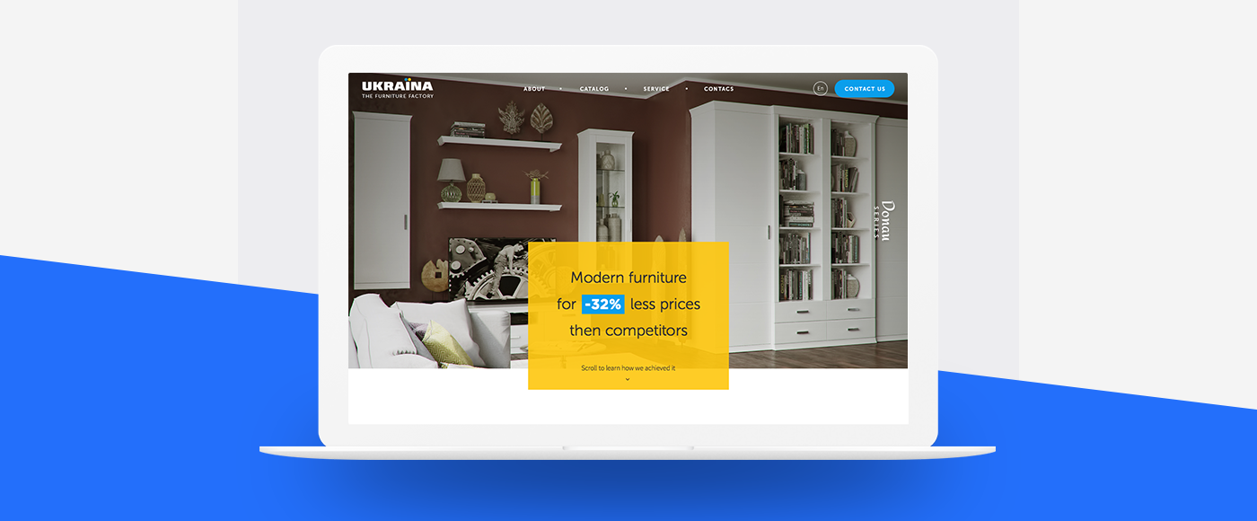 Web ux UI site furniture corporate promo light minimal halo lab